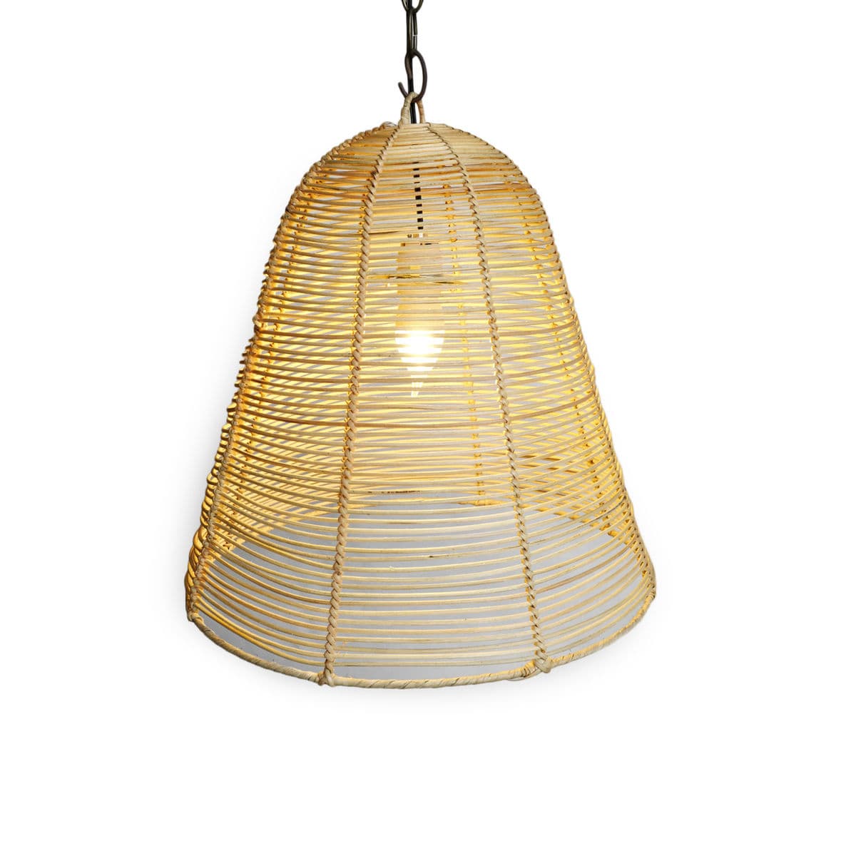 Wicker Strip Bell Lantern Small - Thumbnail 3