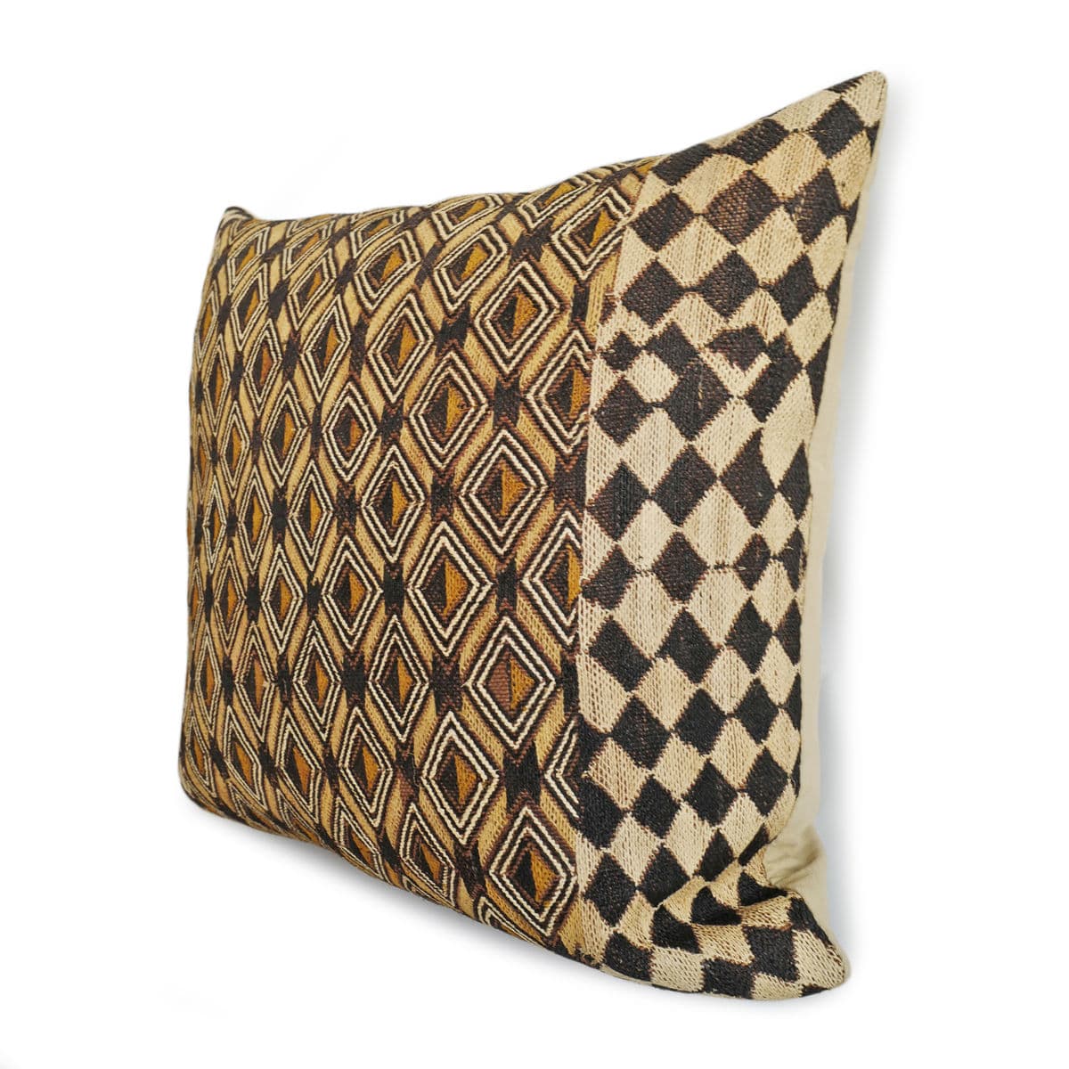 Vintage Kuba Grass Textile Pillow - Thumbnail 3