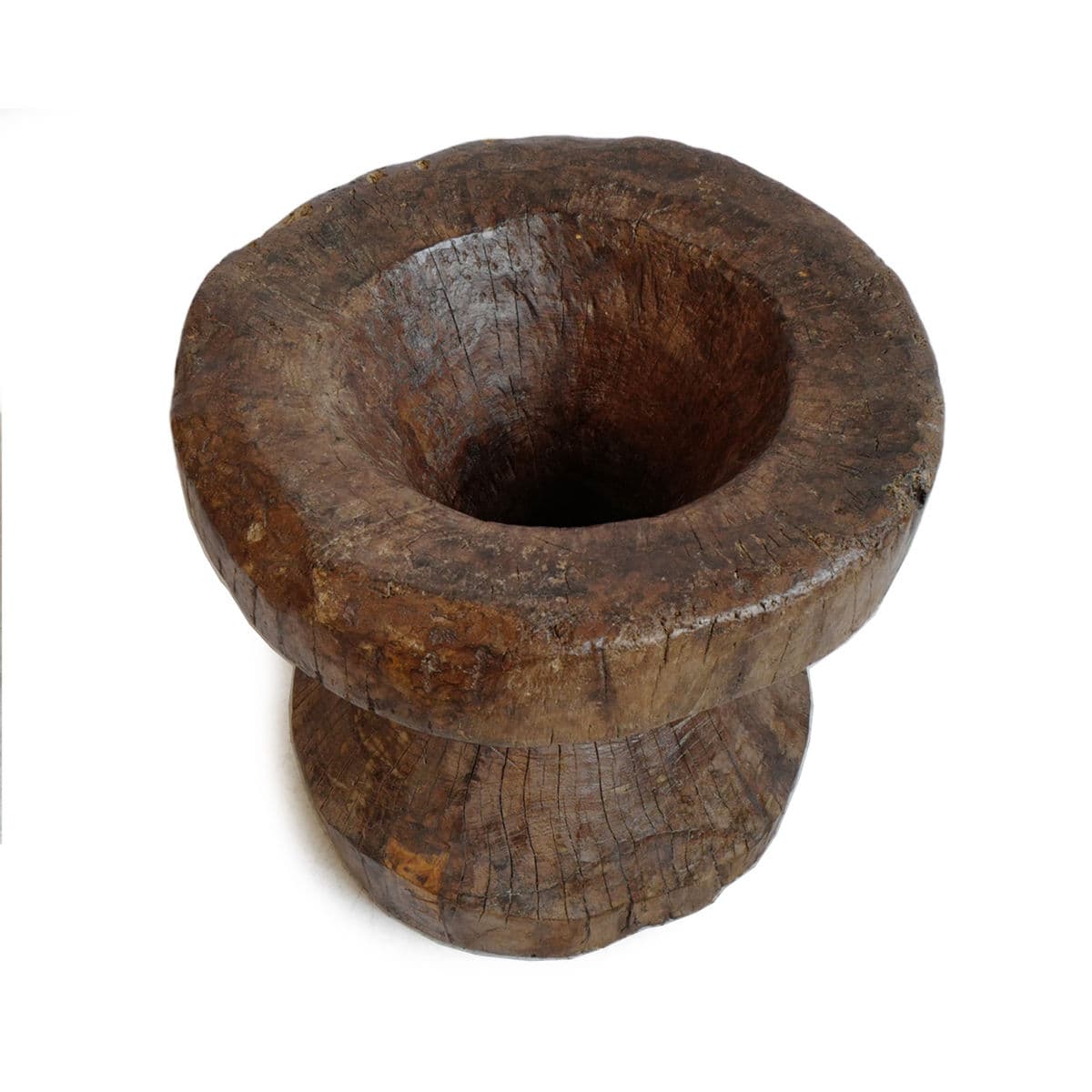 Vintage Large Naga Wood Pestle Pot - Thumbnail 3