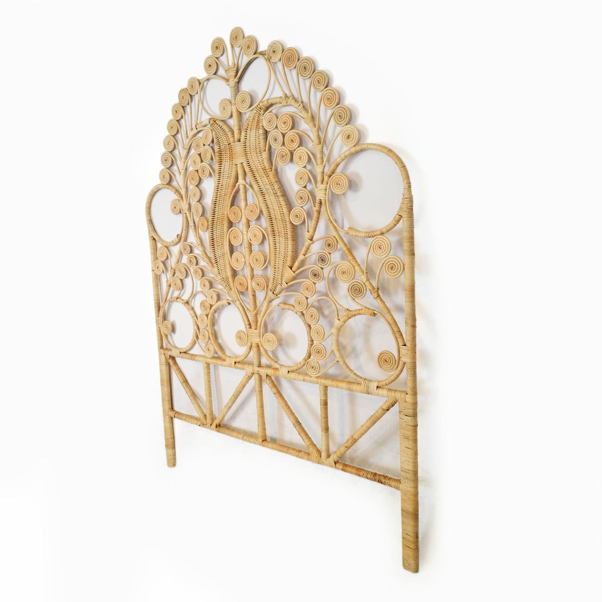 Natural Wicker Palm Headboard Twin - Thumbnail 3