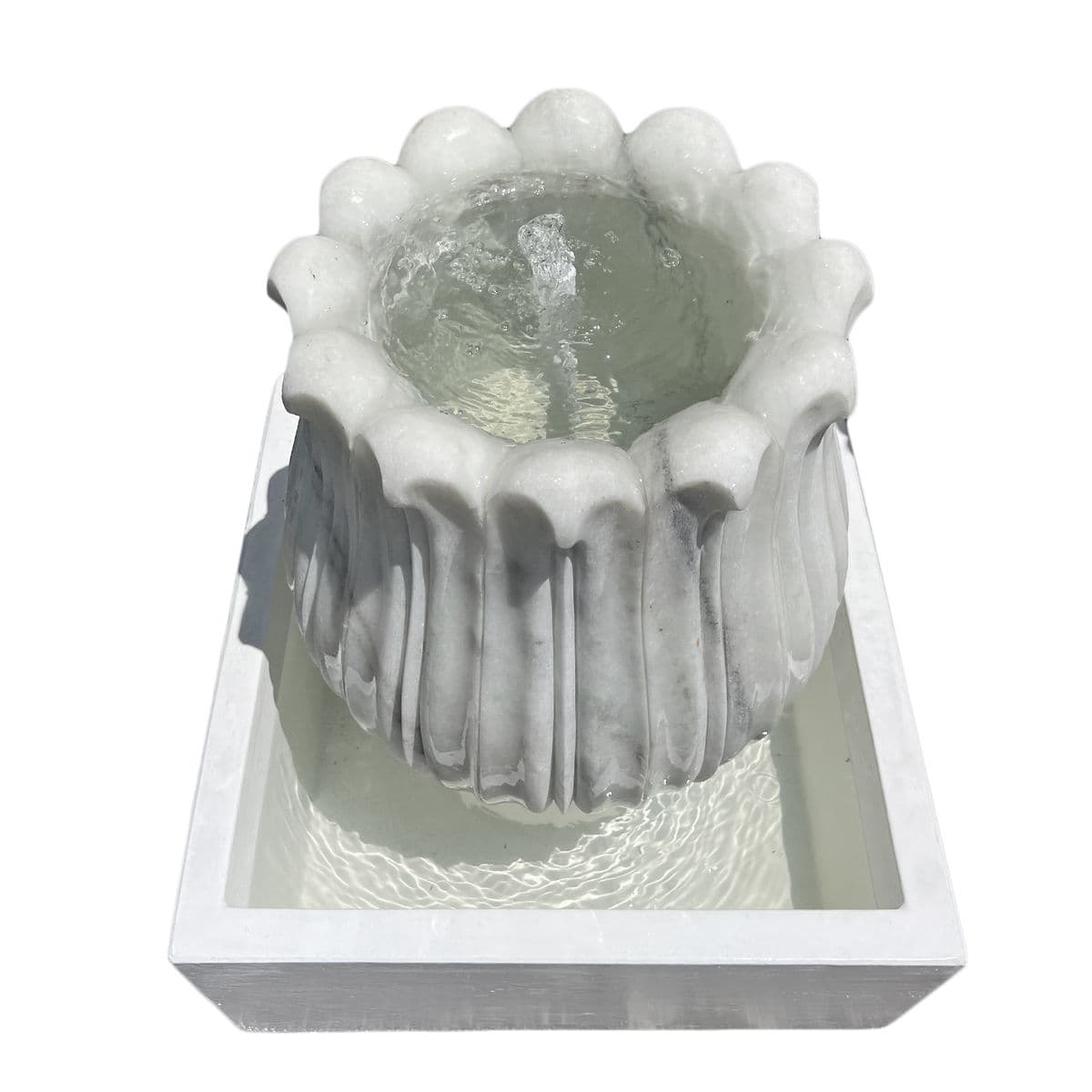 White Marble Tulip Fountain - Thumbnail 3