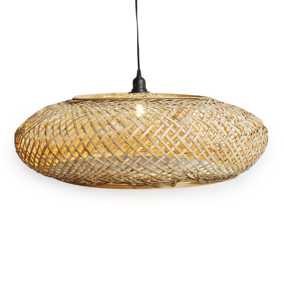 Rattan Beret Pendant Lantern - Thumbnail 3