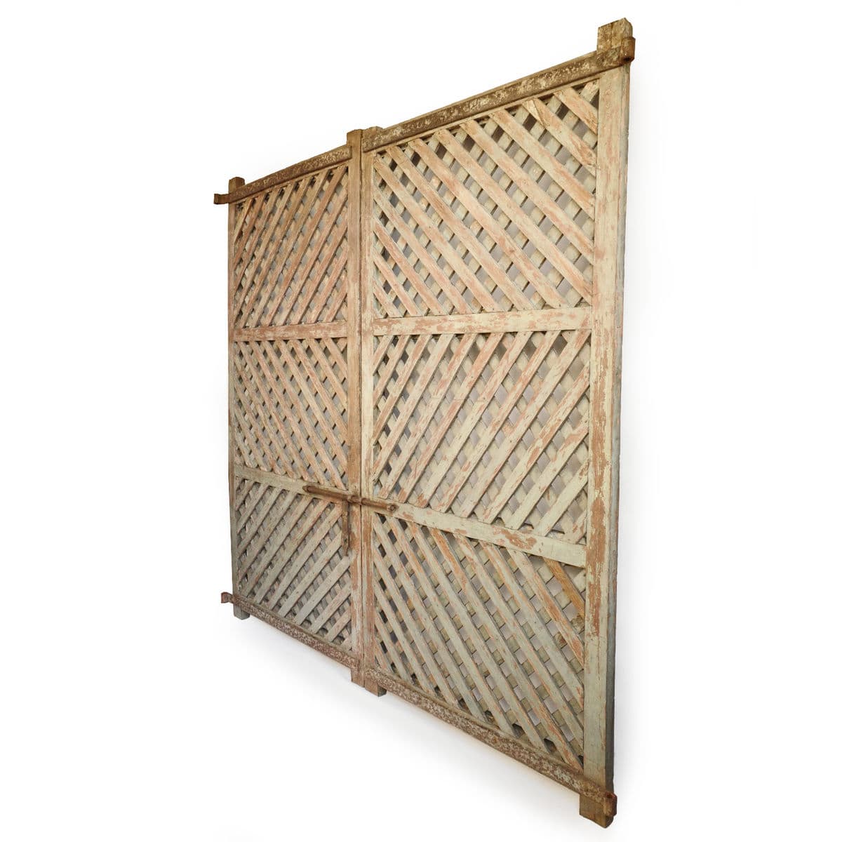 Vintage Lattice Wood Door Gate - Thumbnail 3