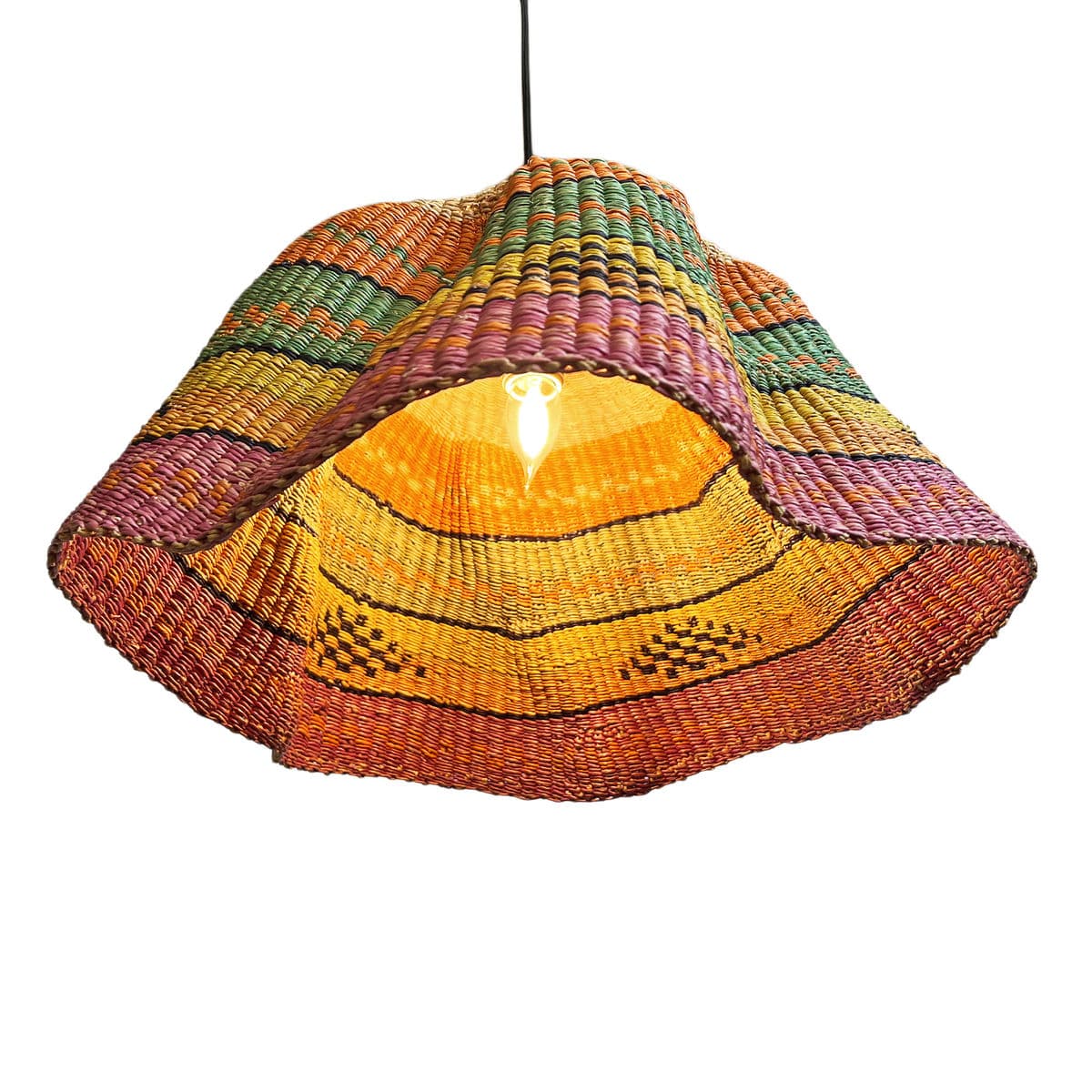 Bolga Wave Basket Light Pendant - Thumbnail 3