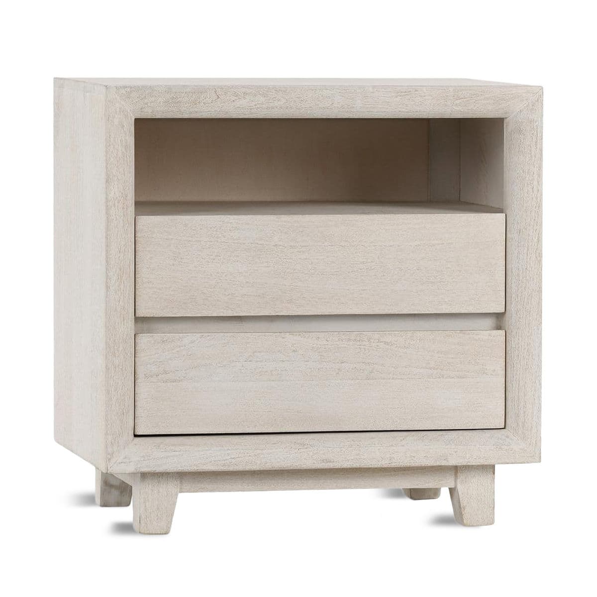 Naia White Wash Two-Drawer Nightstand - Thumbnail 3