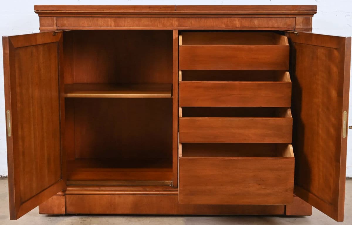 Kindel Grand Rapids 'Milano' Cherry Wood Rolling Buffet Server or Dry Bar - 1960s - Thumbnail 3