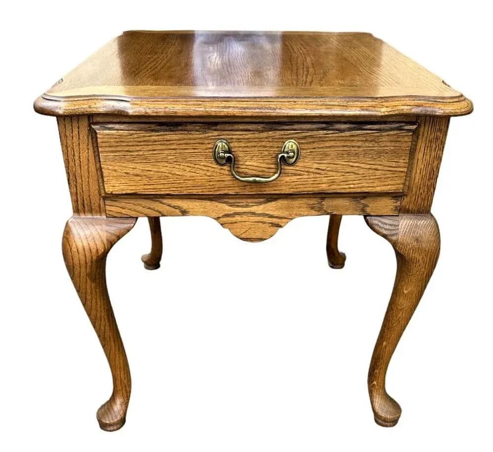 Thomasville French Country Oak Nightstands or Side Tables - Vintage Circa 1970s - Thumbnail 3