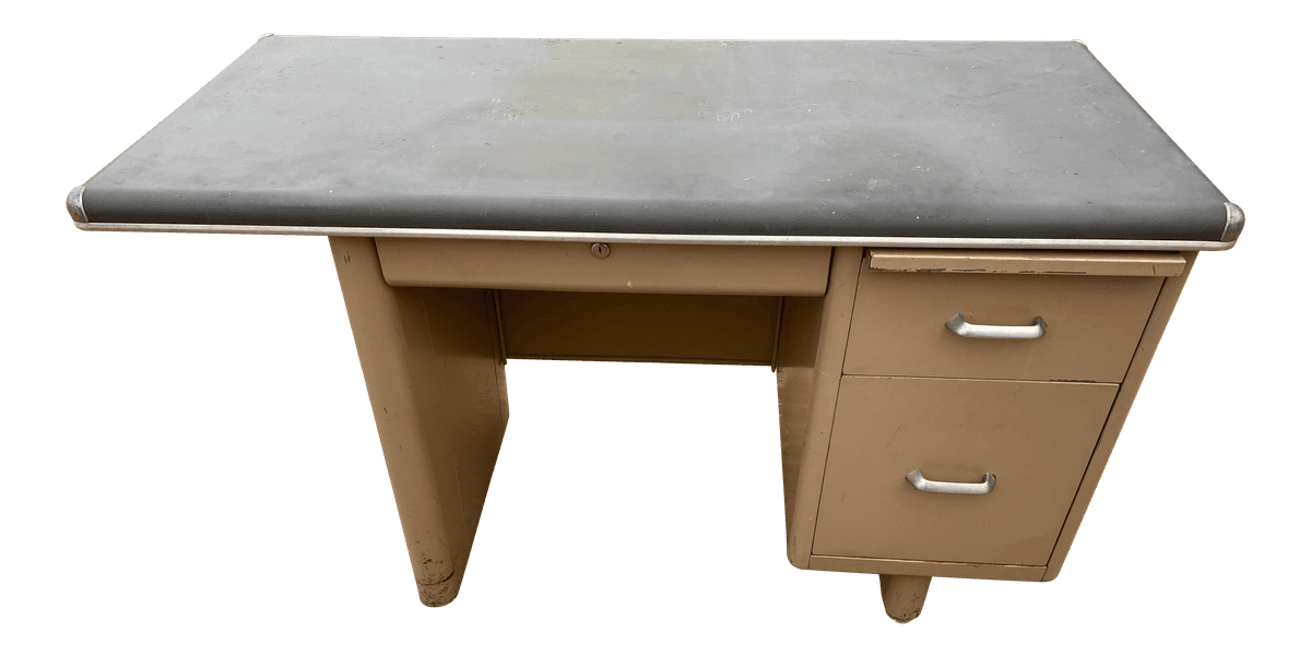 Mid 20th Century Metal Tanker Desk - Thumbnail 2