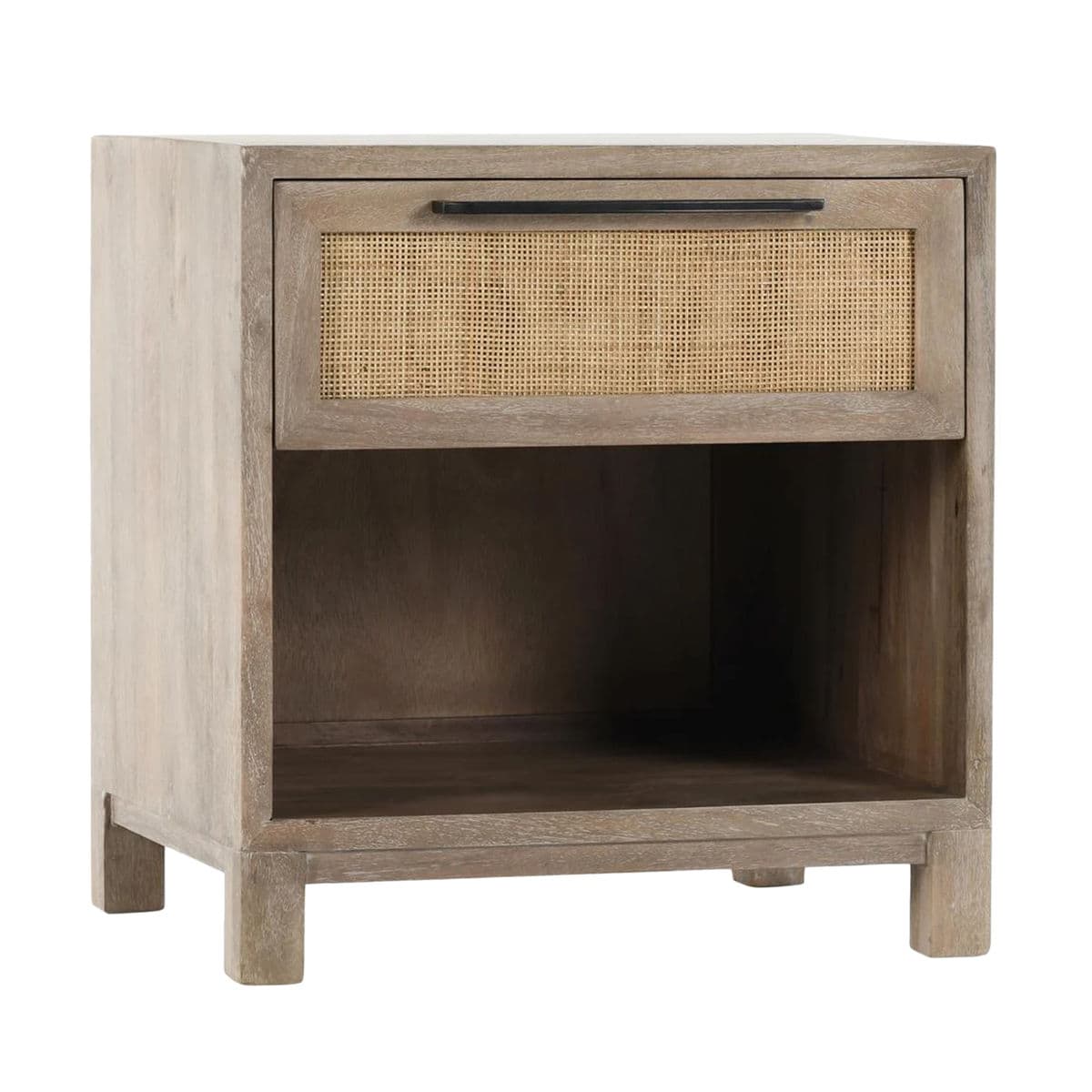 Coastal Cane & Wood Nightstand - Thumbnail 3