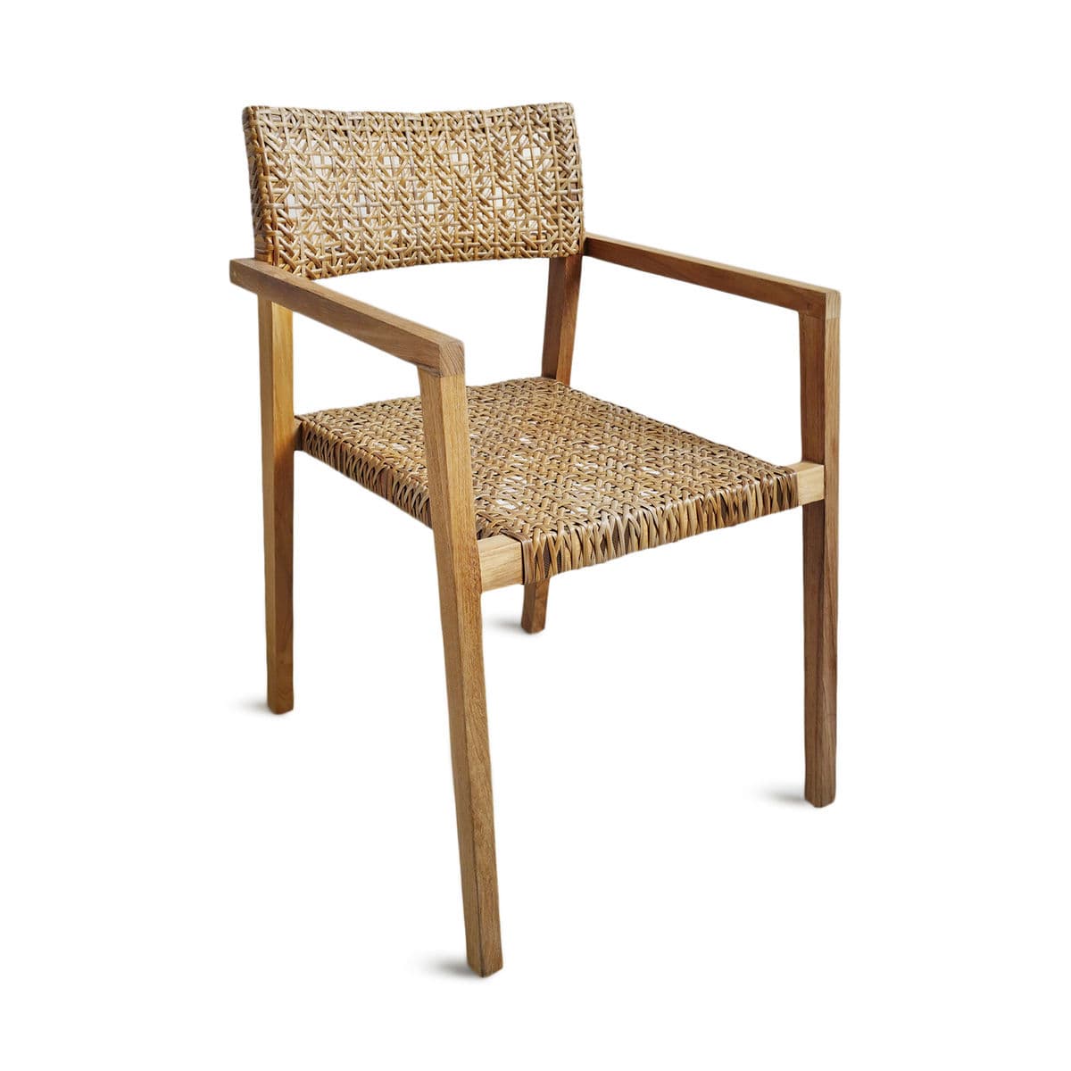 Outdoor Faux Rattan Teak Chair - Thumbnail 3