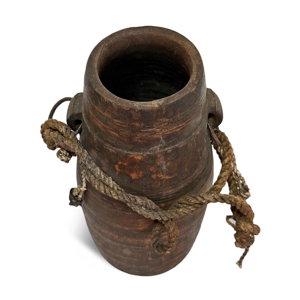Vintage India Wood Water Pot - Thumbnail 3