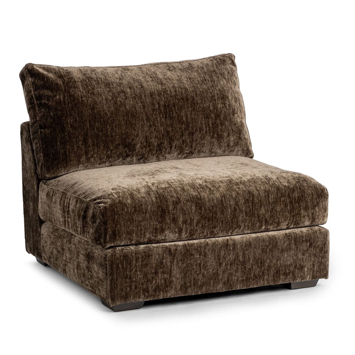 Modern Chenille Armless Chair - Thumbnail 3
