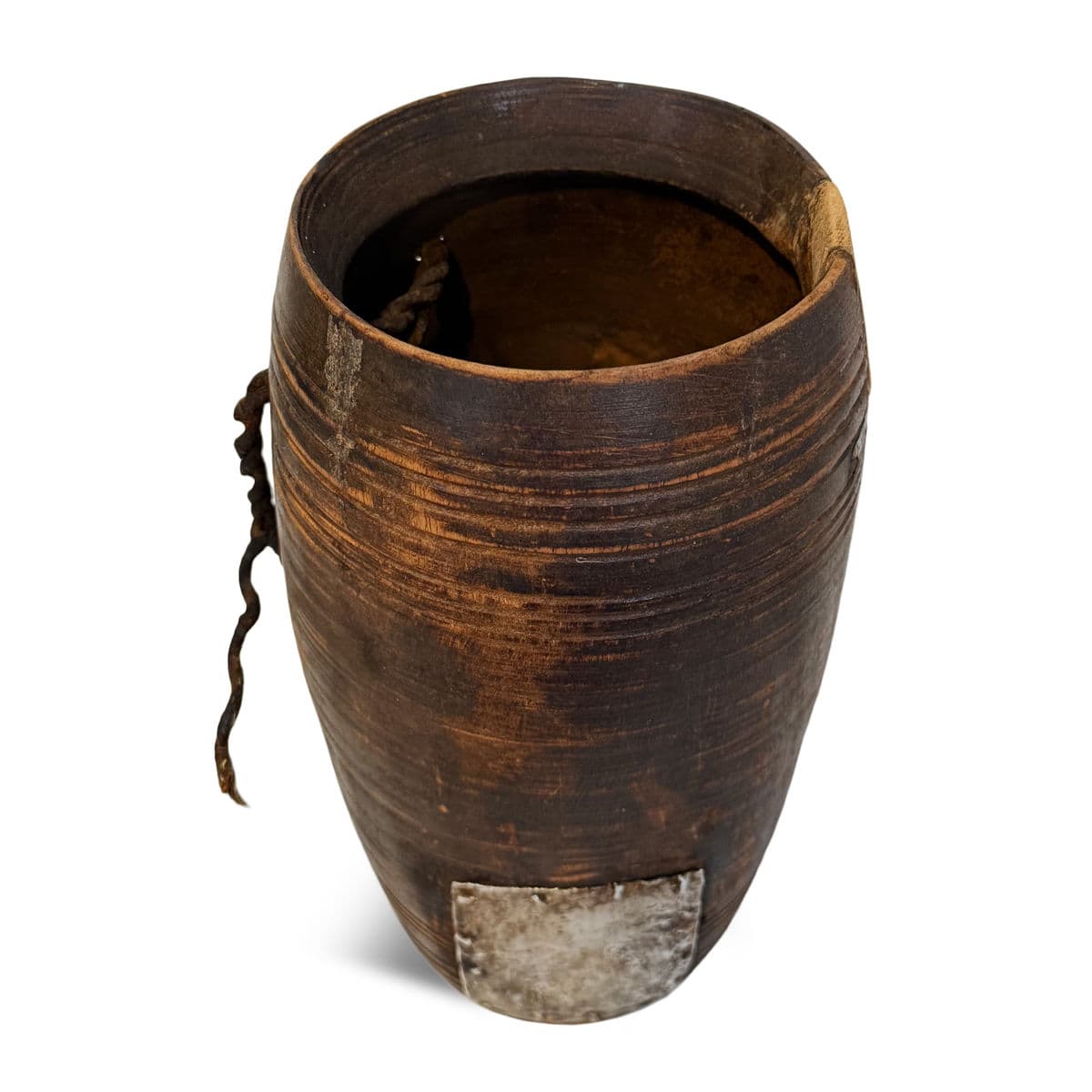 Vintage India Wood Water Pot - Thumbnail 3