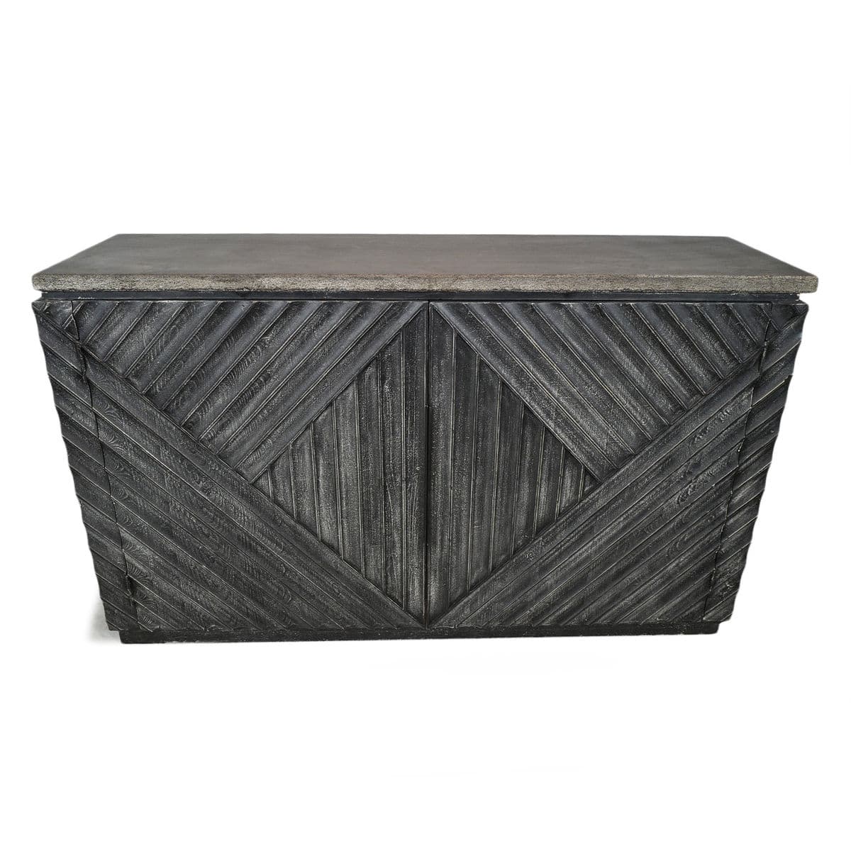 Stone & Rustic Wood Diamond Cabinet - Thumbnail 3