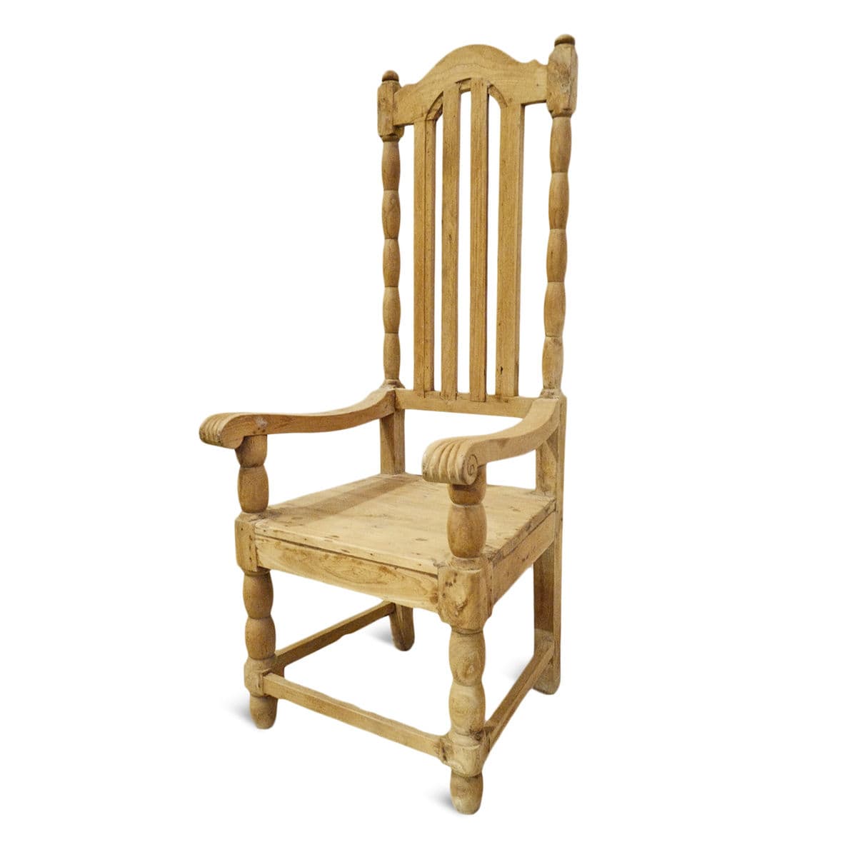 Vintage Colonial Tall Back Arm Chair - Thumbnail 3