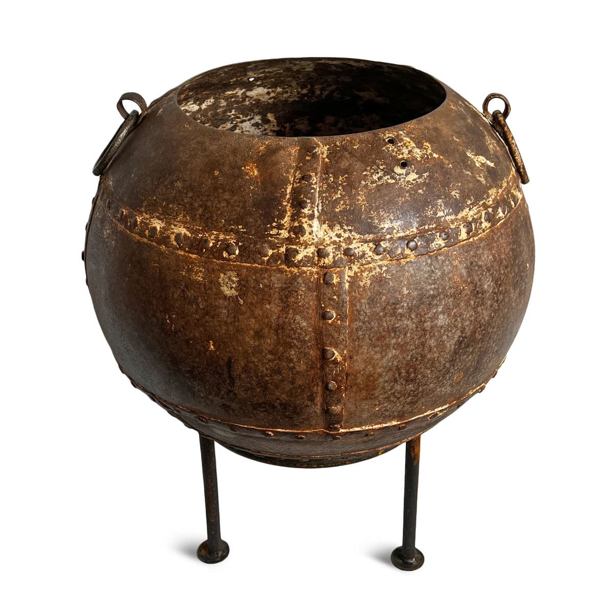 Vintage Iron Rivet Pot Planter - Thumbnail 3