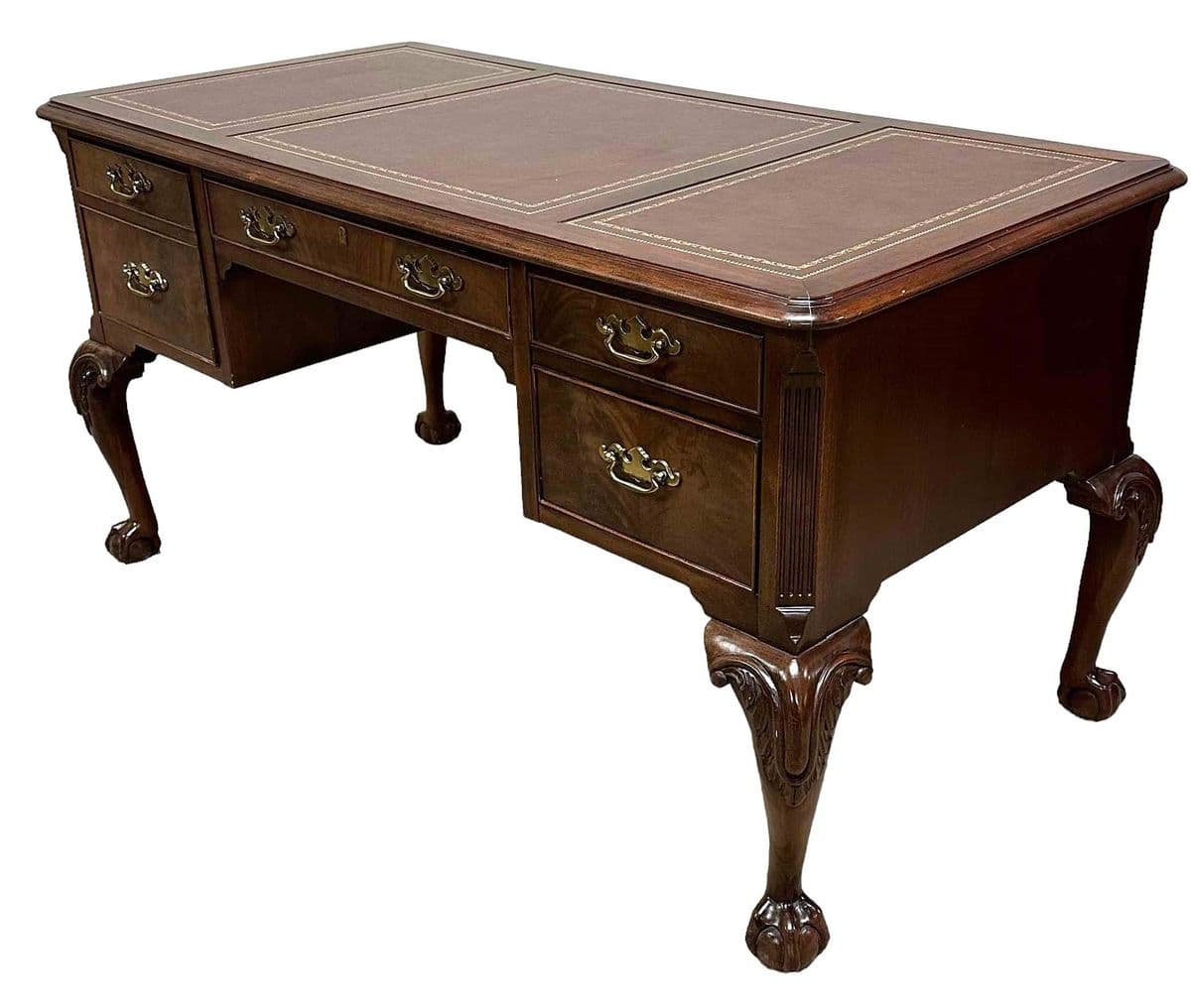 Hekman Georgian Mahogany Executive Desk - Vintage Late 20th Century - Thumbnail 3