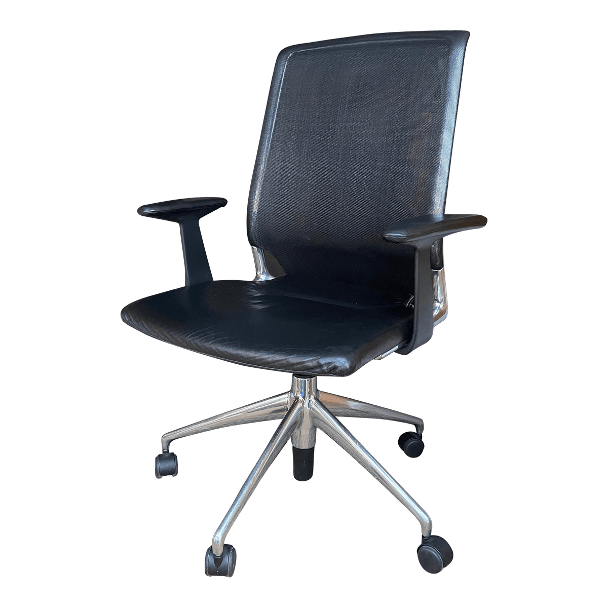 2000 Vitra Swivel Leather Chair Designed by Alberto Meda - Thumbnail 2