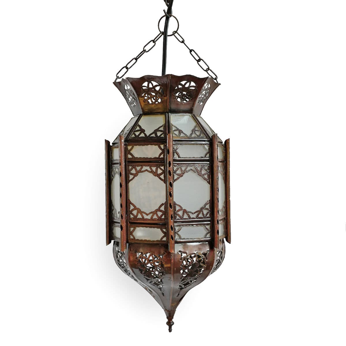 Small Moroccan Tin Frosted Lantern - Thumbnail 3