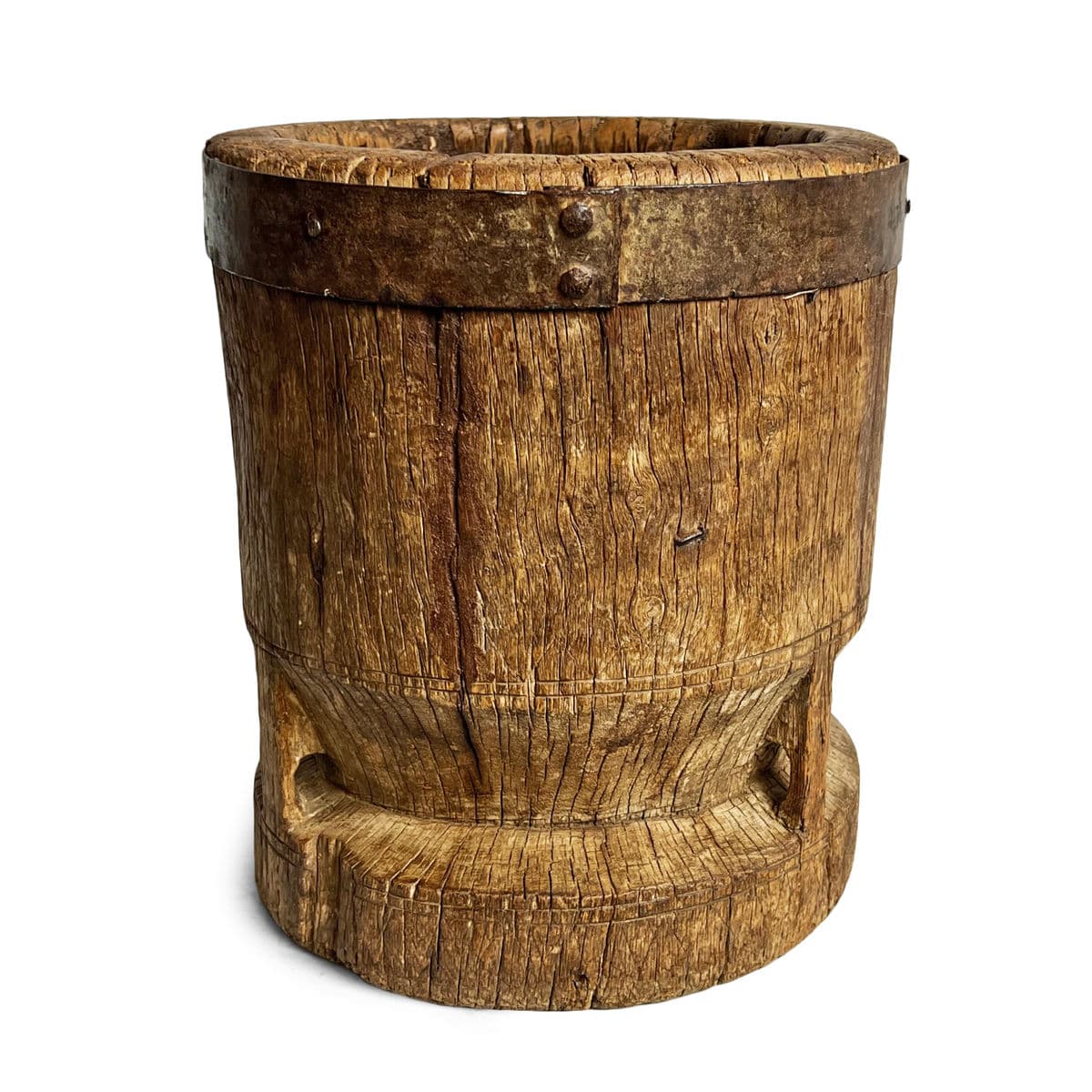 Old India Wood Pestle Pot - Thumbnail 3