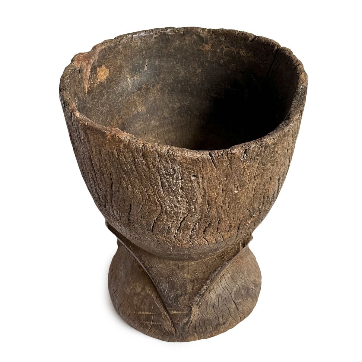 Large Vintage Guinea Wood Pestle Bowl - Thumbnail 3