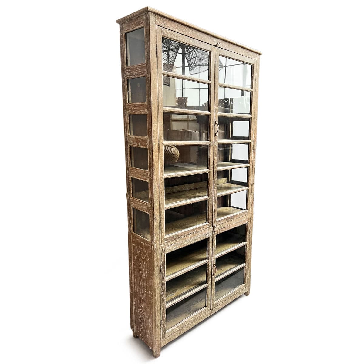 Vintage Colonial Narrow Vitrine Cabinet - Thumbnail 3