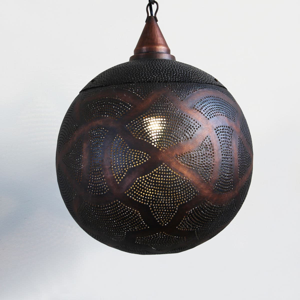 Antique Copper Globe Lantern Medium - Thumbnail 3