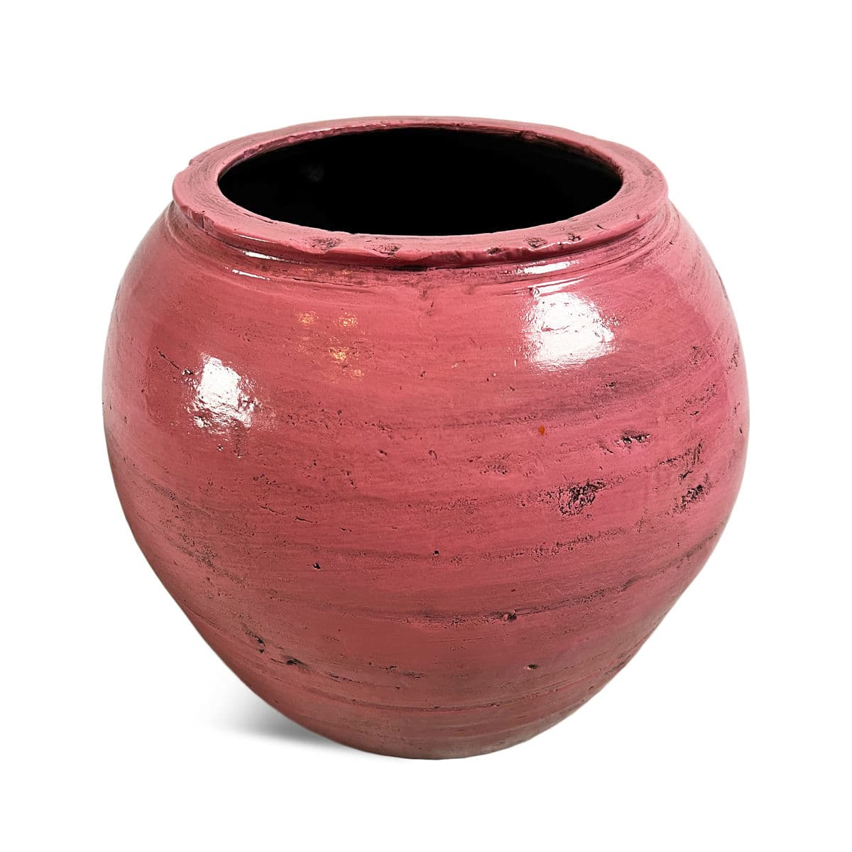 Vintage Pink Glaze Terra Cotta Pot - Thumbnail 3