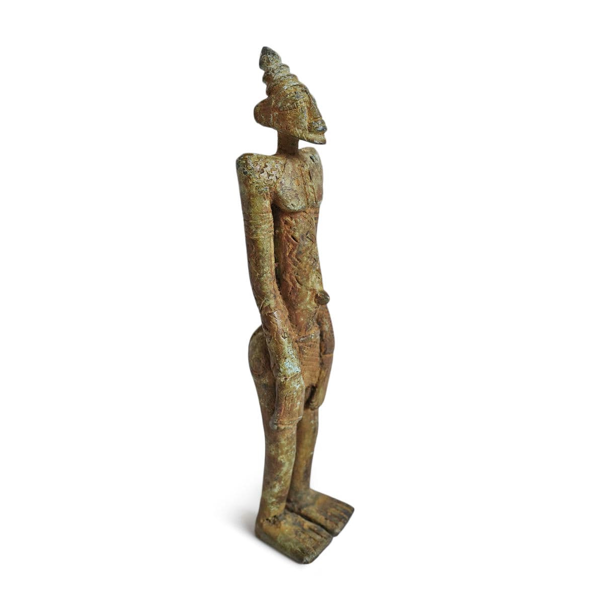 Old Dogon Bronze Male Figure - Thumbnail 3