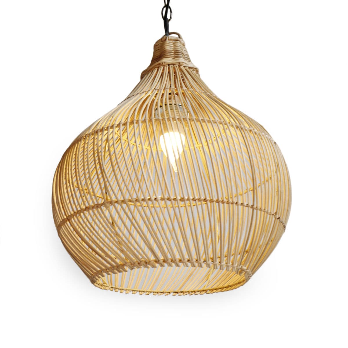 Rattan Drop Pendant Lantern - Thumbnail 3