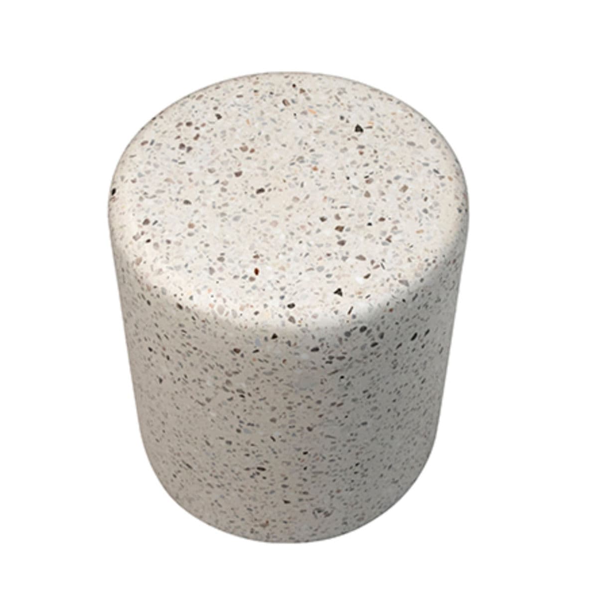 White Terrazzo Round Side Table Small - Thumbnail 3