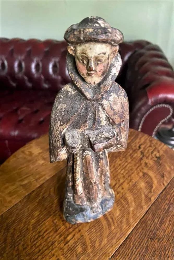 18th Century Antique Spanish Colonial Santo Image of Saint Dominic From Mexico - Thumbnail 3