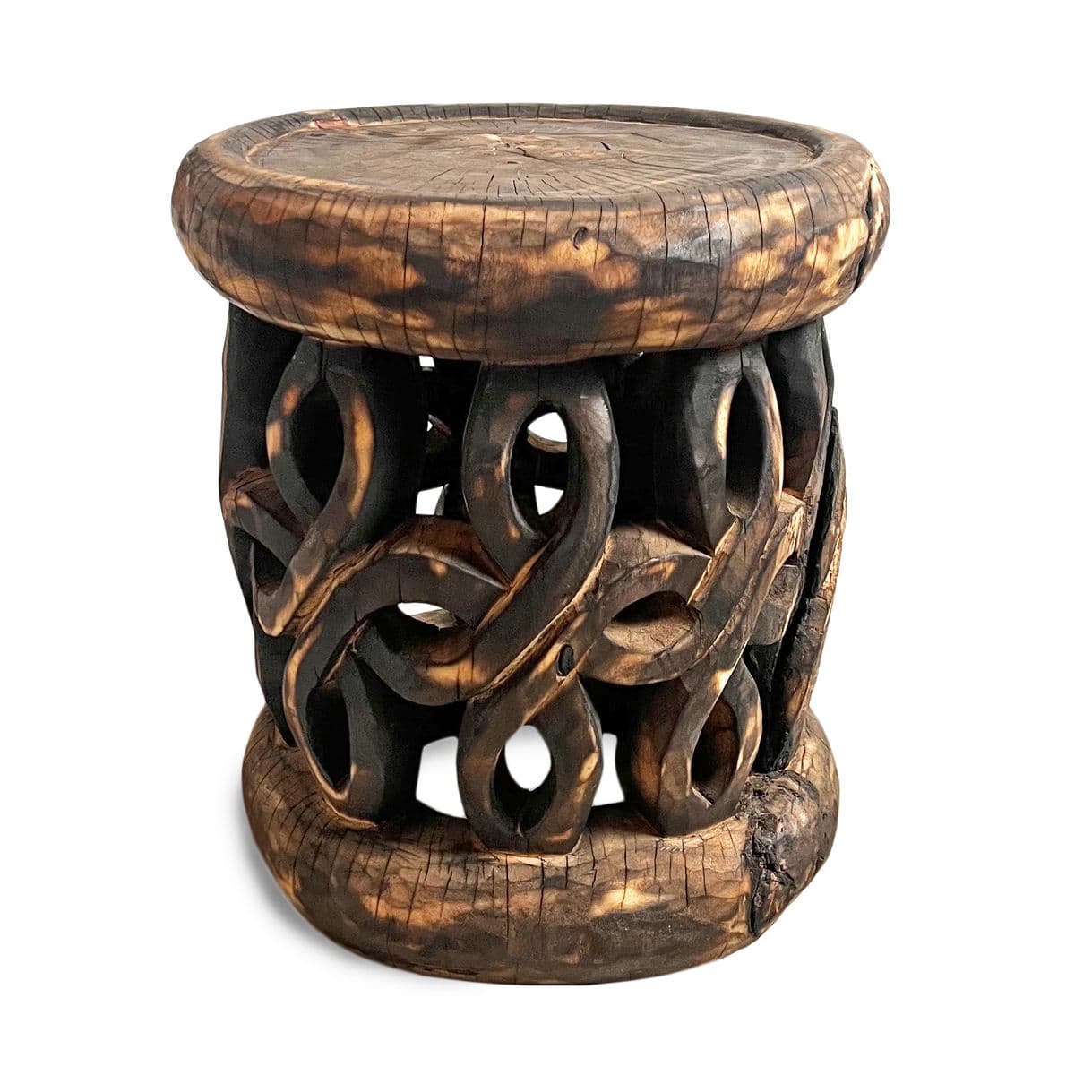 Vintage Bamileke Burn Stool Table - Thumbnail 3