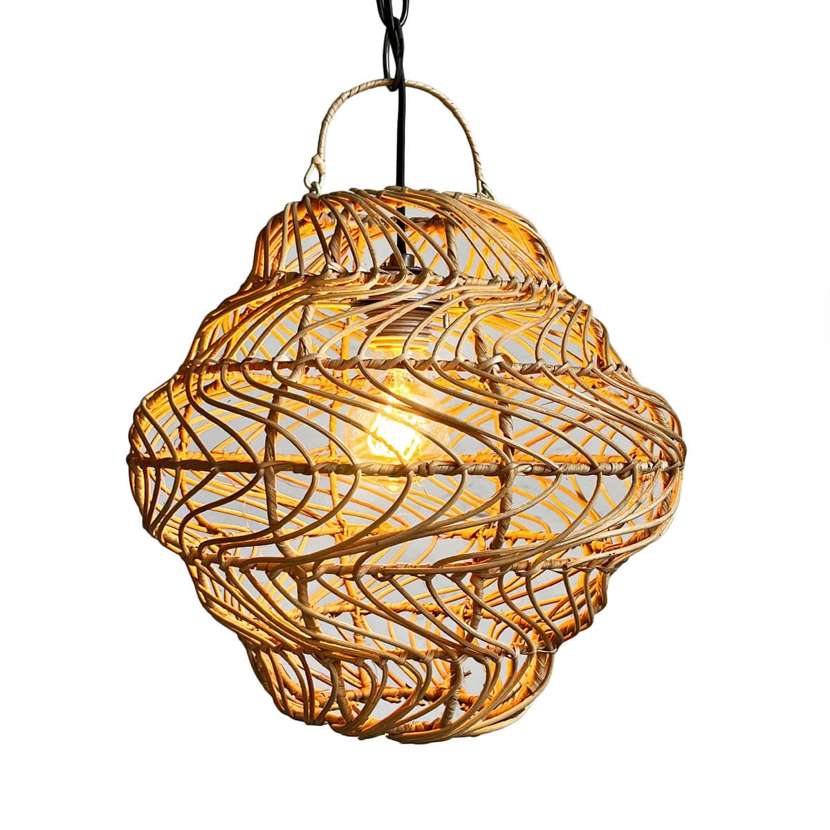 Rattan Swirl Pendant Light Small - Thumbnail 3