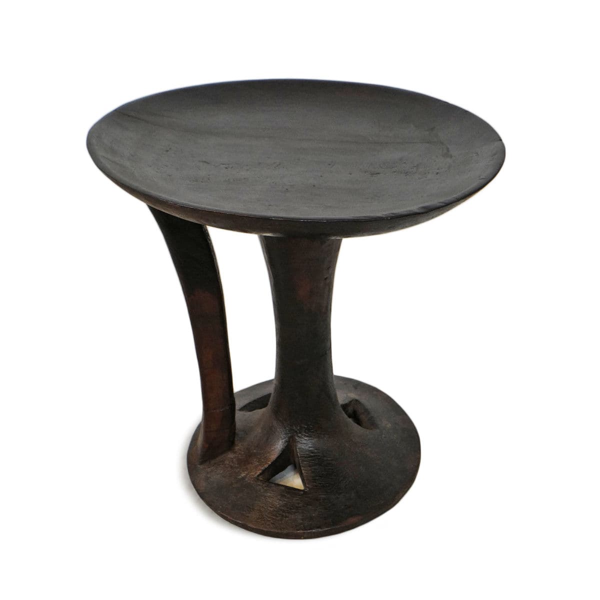 Vintage Naga Wood Serving Bowl Stool - Thumbnail 3