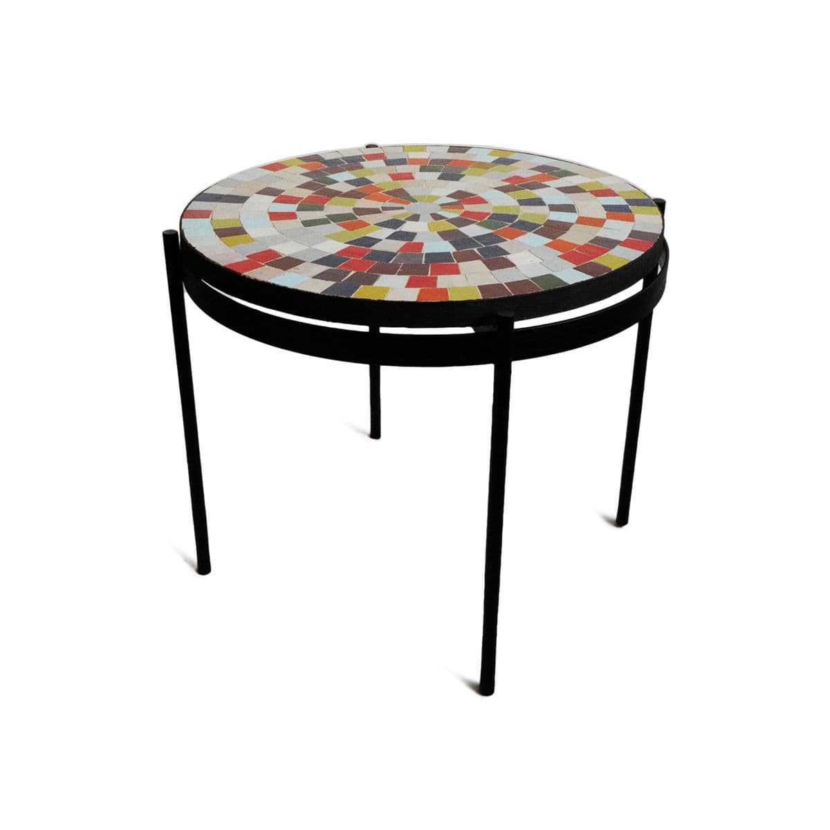Outdoor Multi Color Mosaic Side Table - Thumbnail 3