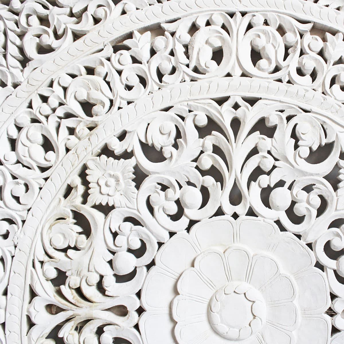 White Square Teak Carved Panel 60 - Thumbnail 3