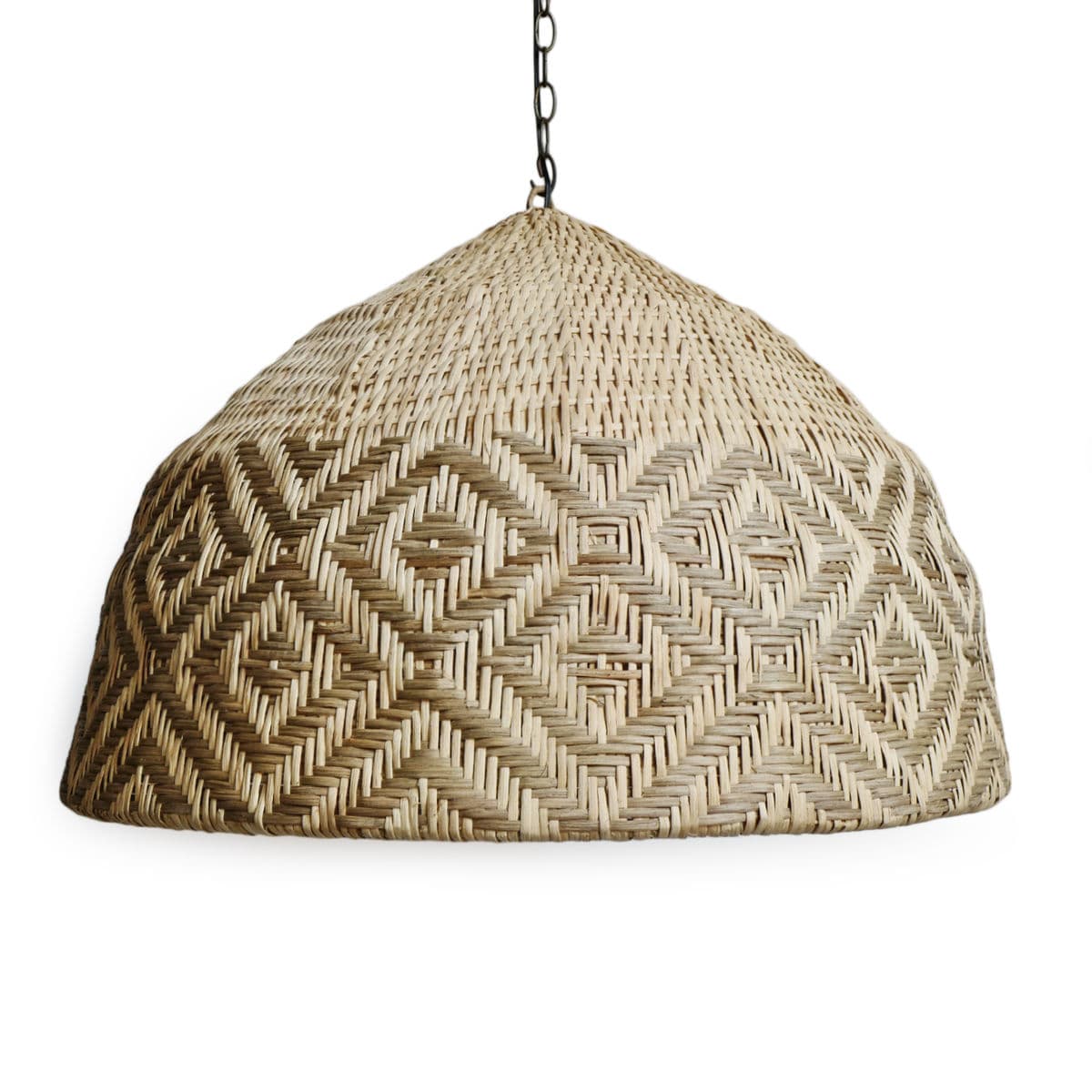 Rattan Diamond Weave Pendant Light Large - Thumbnail 3
