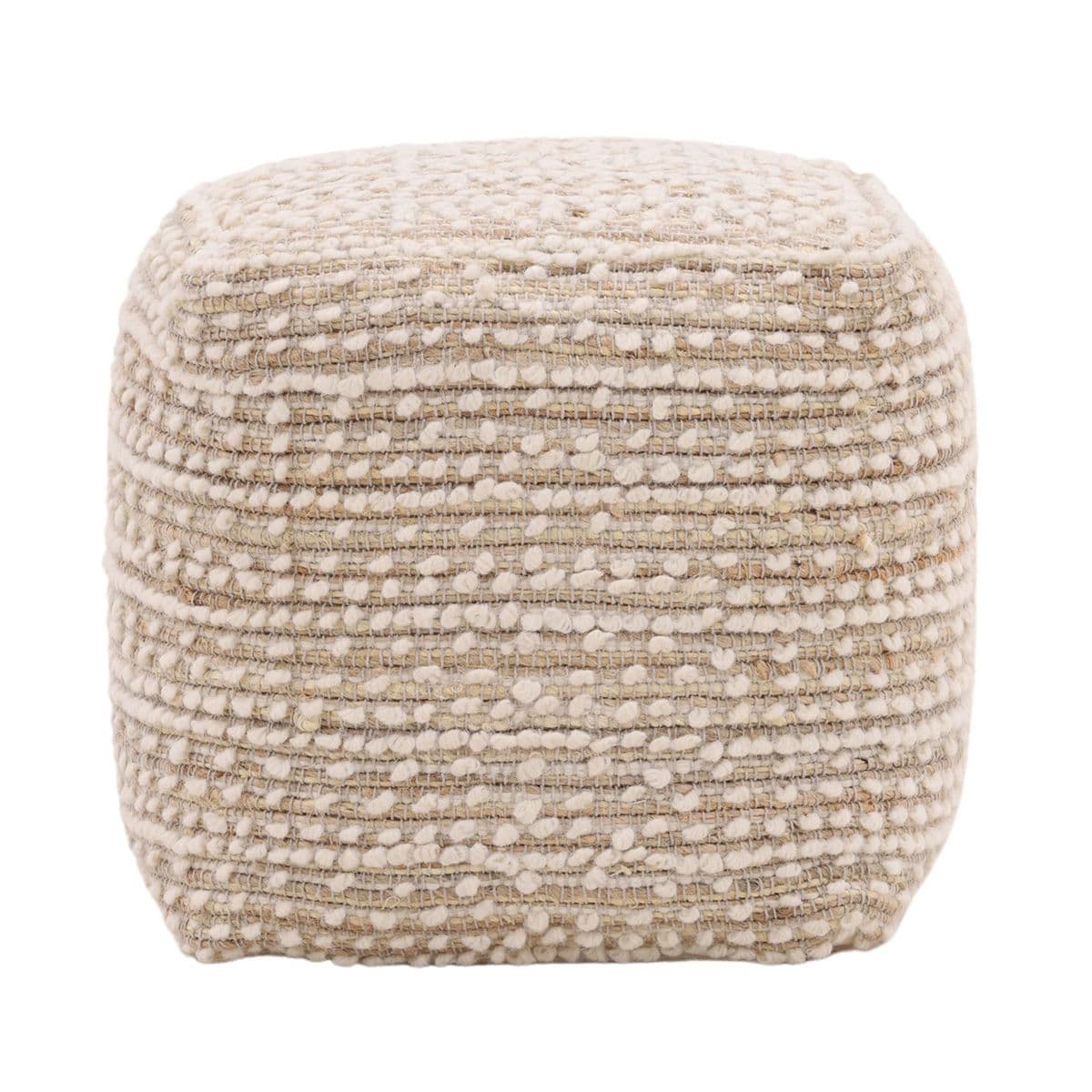 Hanna Jute & Wool Pouf - Thumbnail 3