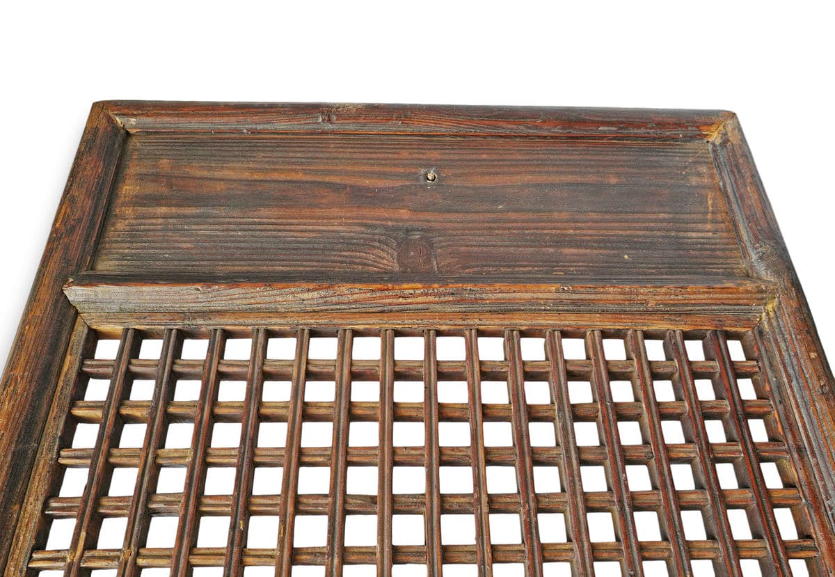 Antique Elm Wood Screen Door Panel - Thumbnail 3