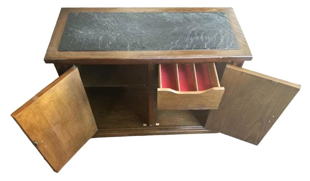 Stanley Furniture ‘Hacienda’ Collection Dark Oak Dry Bar or Server Made in 1970 - Thumbnail 3