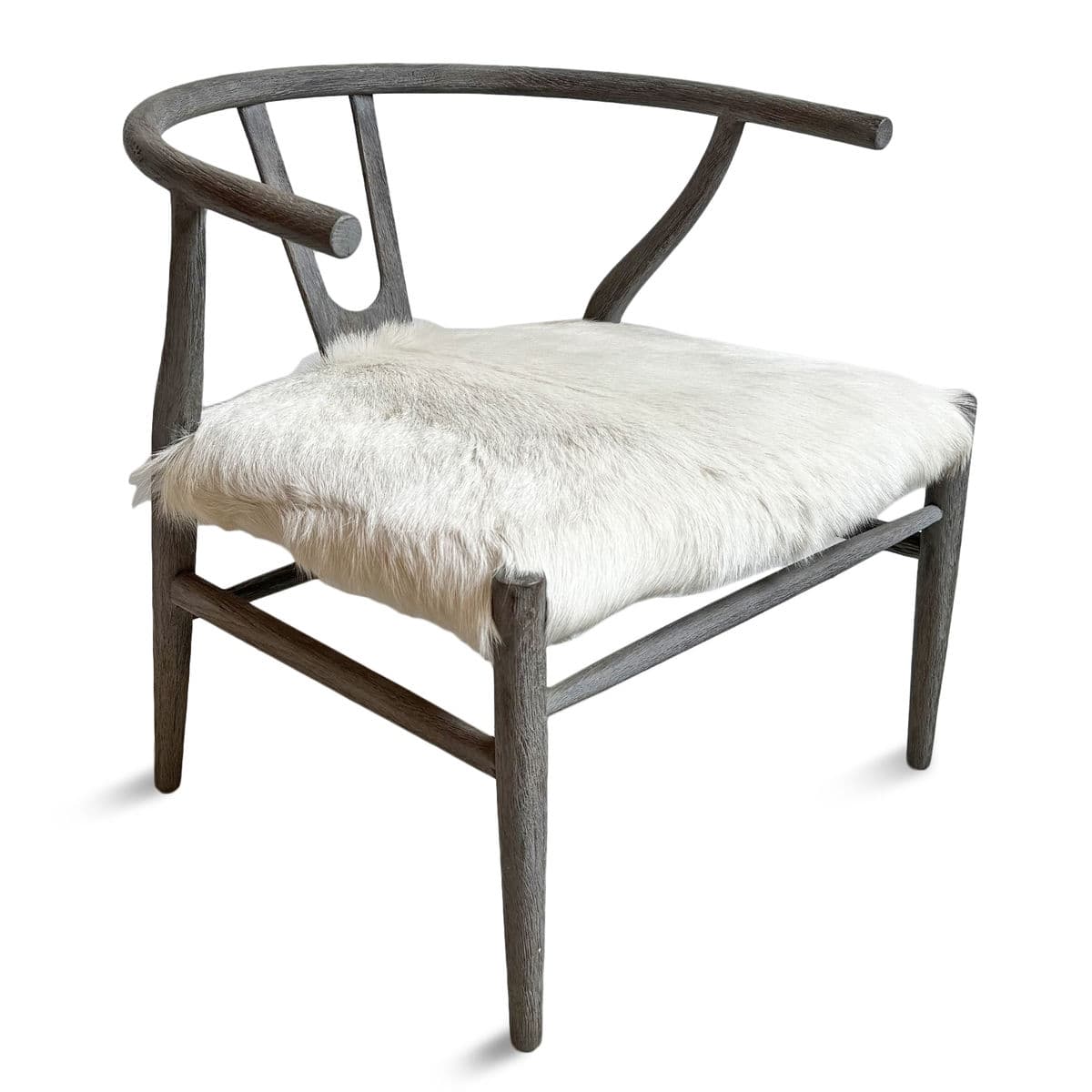 White Goat Grey U Back Arm Chair - Thumbnail 3