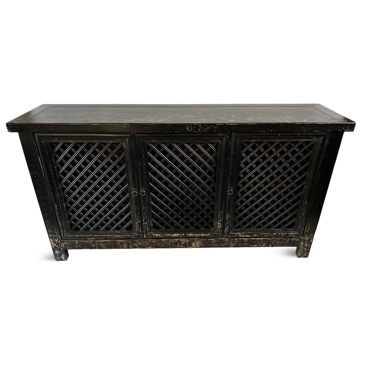 Black Aged Lattice 3-Door Sideboard - Thumbnail 3
