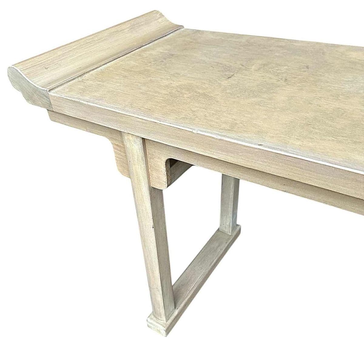 Late 20th Century McGuire San Francisco Monumental 93" Cerused Wood Ming Style Altar Table - Thumbnail 3
