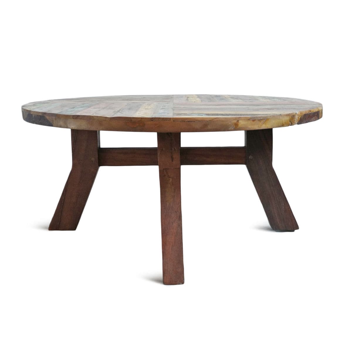 Reclaimed Round Boat Wood Coffee Table - Thumbnail 3