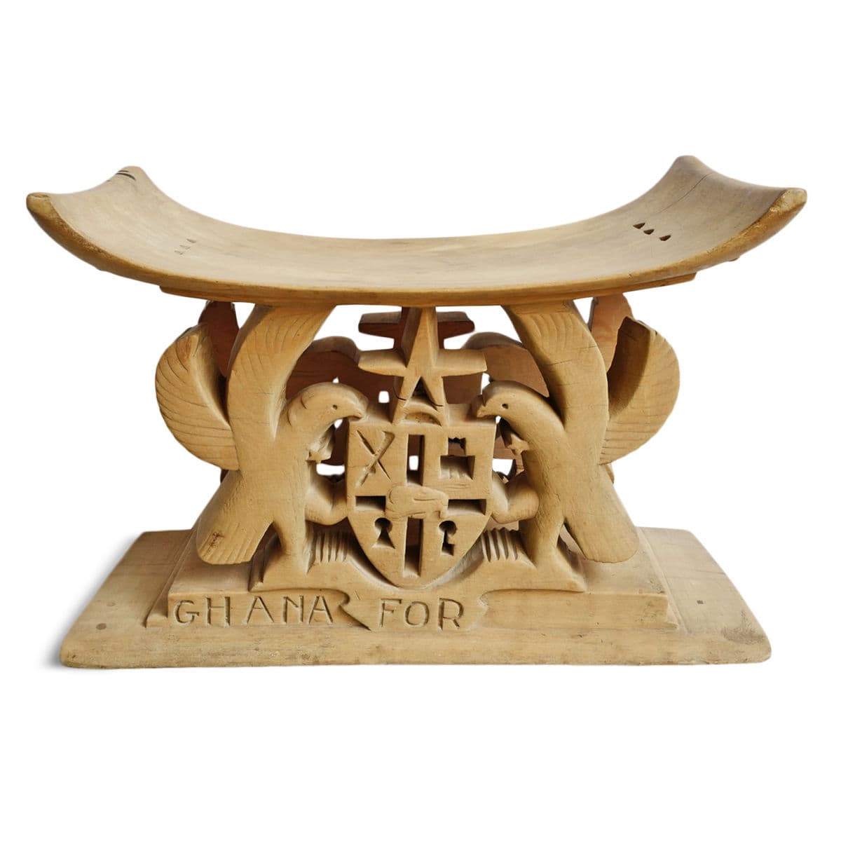 Vintage Freedom & Justice Asante Chief Stool - Thumbnail 3