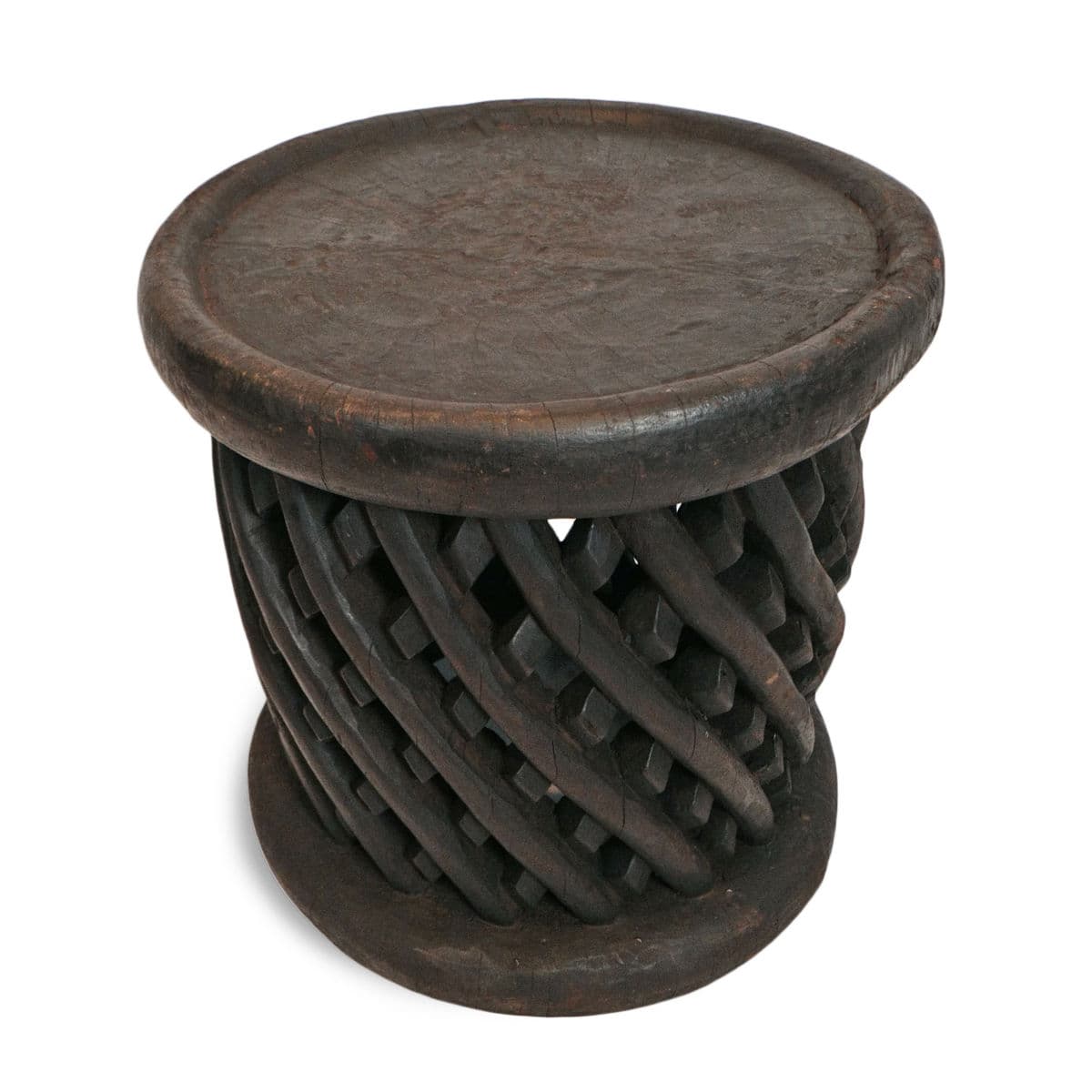 Vintage Basket Weave Bamileke Table - Thumbnail 3