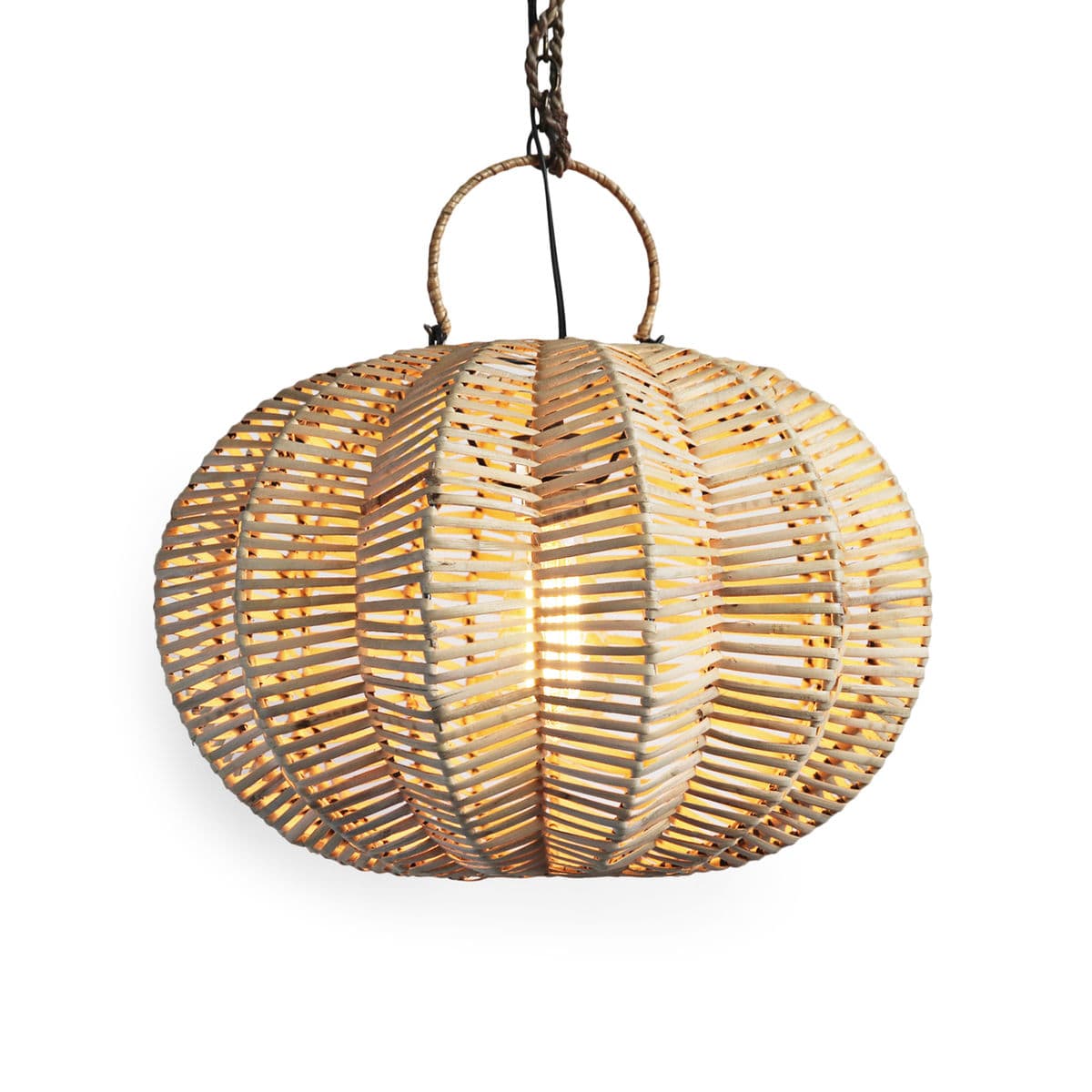 Split Raw Rattan Pumpkin Lantern 16 - Thumbnail 3