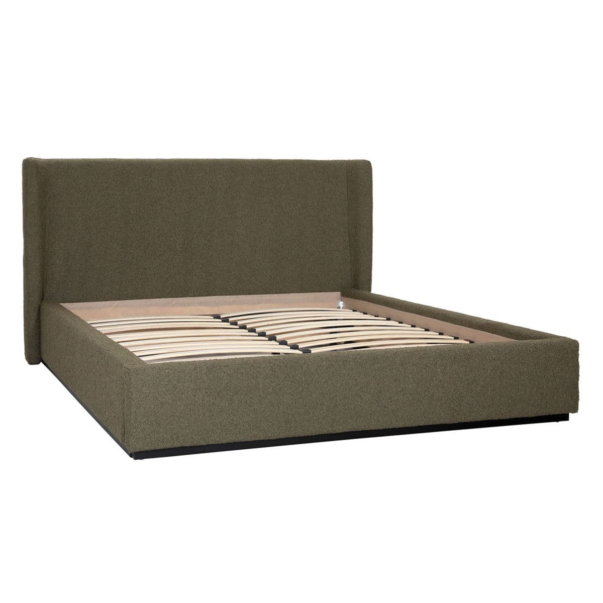 Olive Upholstered Queen Bed Frame - Thumbnail 3