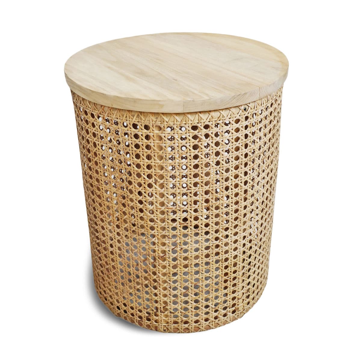 Bahama Cane & Teak Side Table - Thumbnail 3